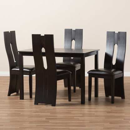Baxton Studio - Alani Dining Set in Dark Brown - RH5509C-Dark Brown Dining Set view 6