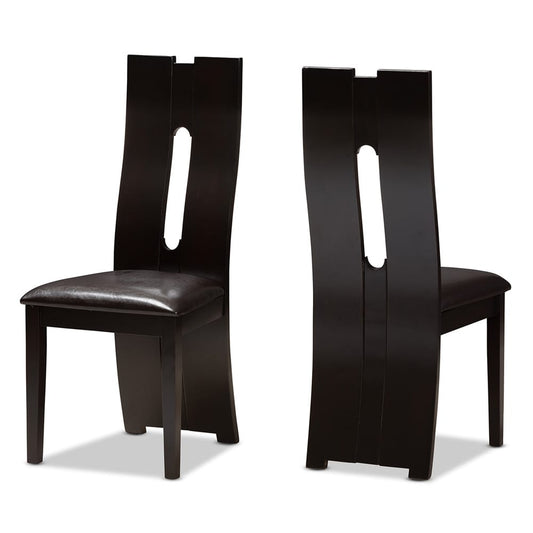 Baxton Studio - Alani Set of 2 Dining Chairs in Dark Brown - RH5509C-Dark Brown-DC view 1