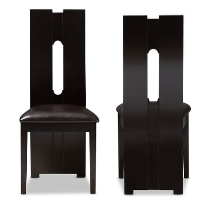 Baxton Studio - Alani Set of 2 Dining Chairs in Dark Brown - RH5509C-Dark Brown-DC view 2