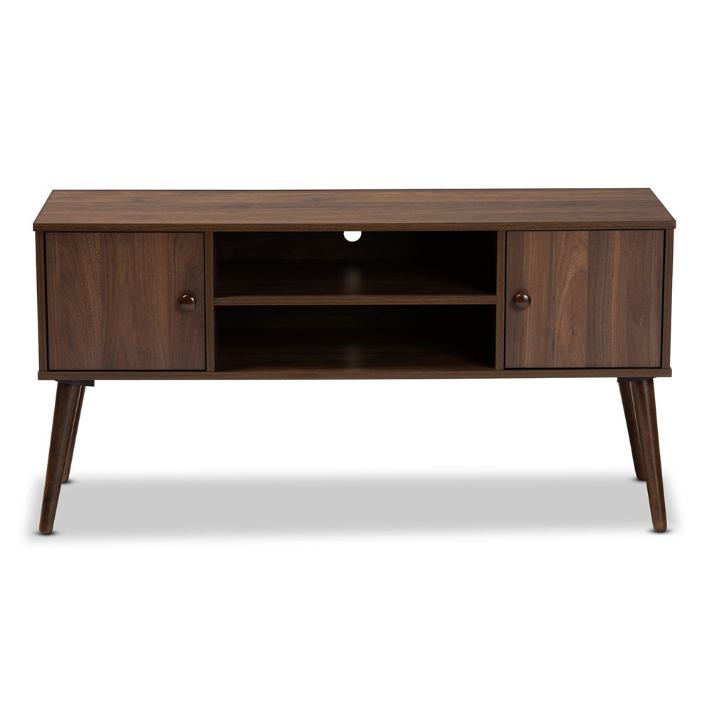 Baxton Studio - Alard TV Stand in Walnut - TV8002-Columbia Walnut-TV view 3