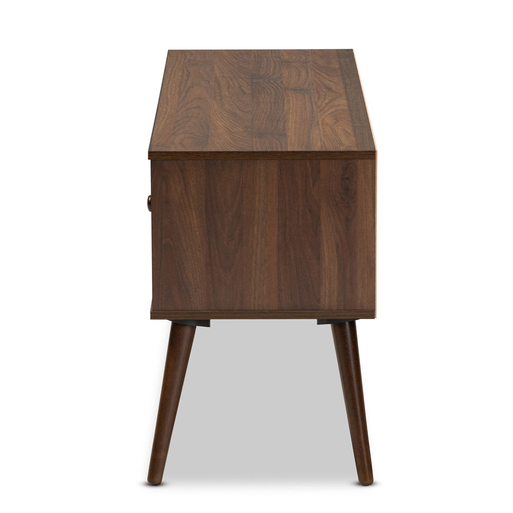 Baxton Studio - Alard TV Stand in Walnut - TV8002-Columbia Walnut-TV view 4