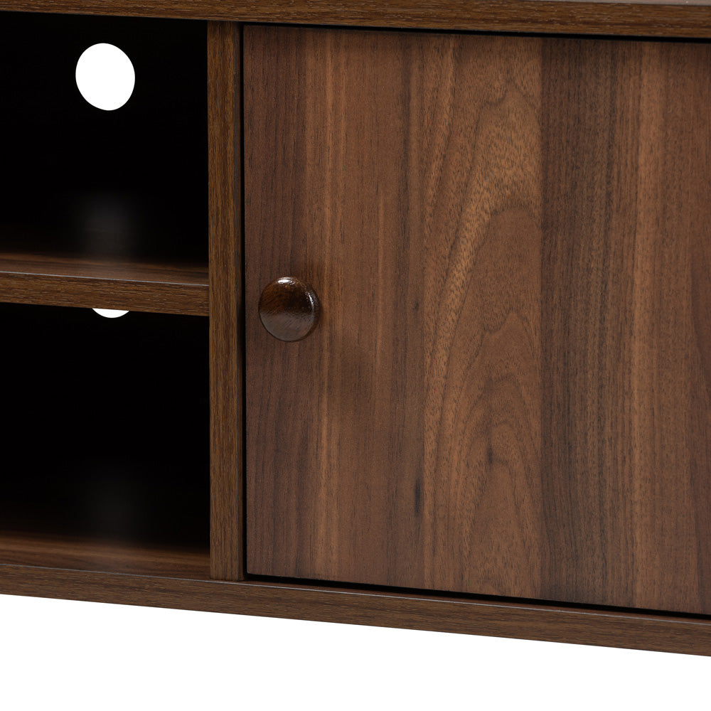 Baxton Studio - Alard TV Stand in Walnut - TV8002-Columbia Walnut-TV view 5
