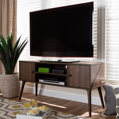 Baxton Studio - Alard TV Stand in Walnut - TV8002-Columbia Walnut-TV view 7