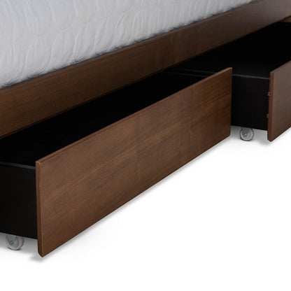 Baxton Studio - Alba Full Size Bed in Ash Walnut - Alba-Ash Walnut-Full view 8