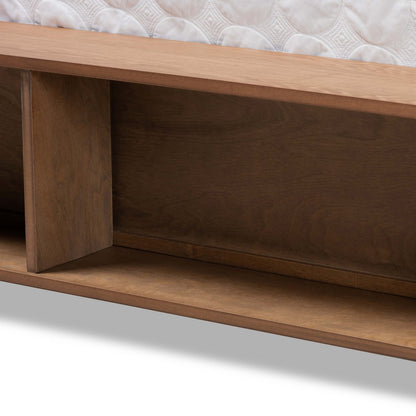 Baxton Studio - Alba King Size Bed in Ash Walnut - Alba-Ash Walnut-King view 7