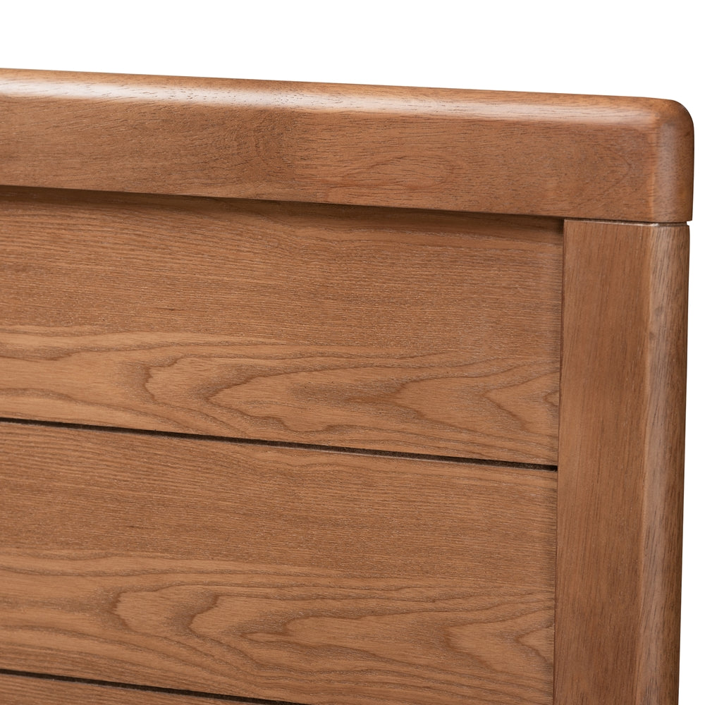 Baxton Studio - Alba Queen Size Bed in Ash Walnut - Alba-Ash Walnut-Queen view 7