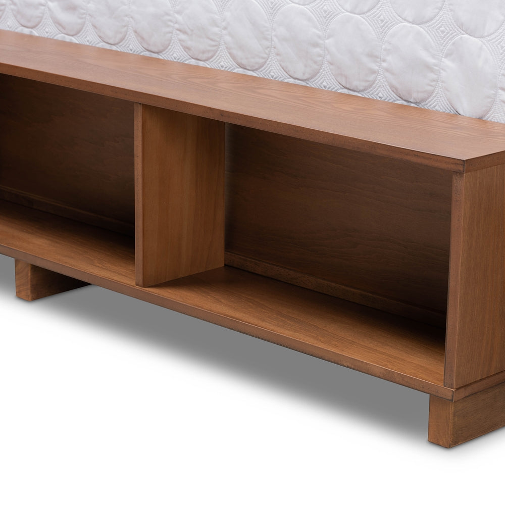 Baxton Studio - Alba Queen Size Bed in Ash Walnut - Alba-Ash Walnut-Queen view 8