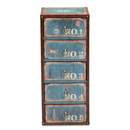 Baxton Studio - Alba Storage Cabinet in Blue - SJ14502-Blue-5DW-Cabinet view 3