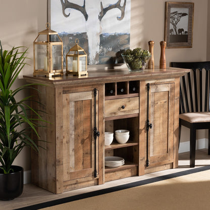Baxton Studio - Albert Sideboard in Brown - BH-001-Yosemile Oak-Buffet view 7