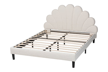 Baxton Studio - Albion Queen Size Bed - BBT61320-Cream Boucle-Queen view 3