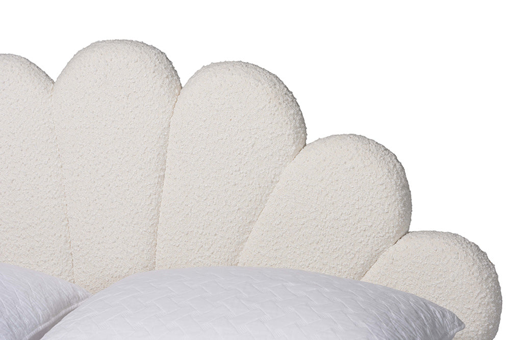 Baxton Studio - Albion Queen Size Bed - BBT61320-Cream Boucle-Queen view 4