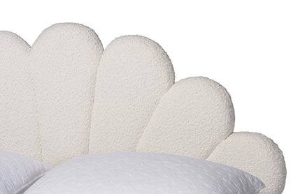 Baxton Studio - Albion Queen Size Bed - BBT61320-Cream Boucle-Queen view 4