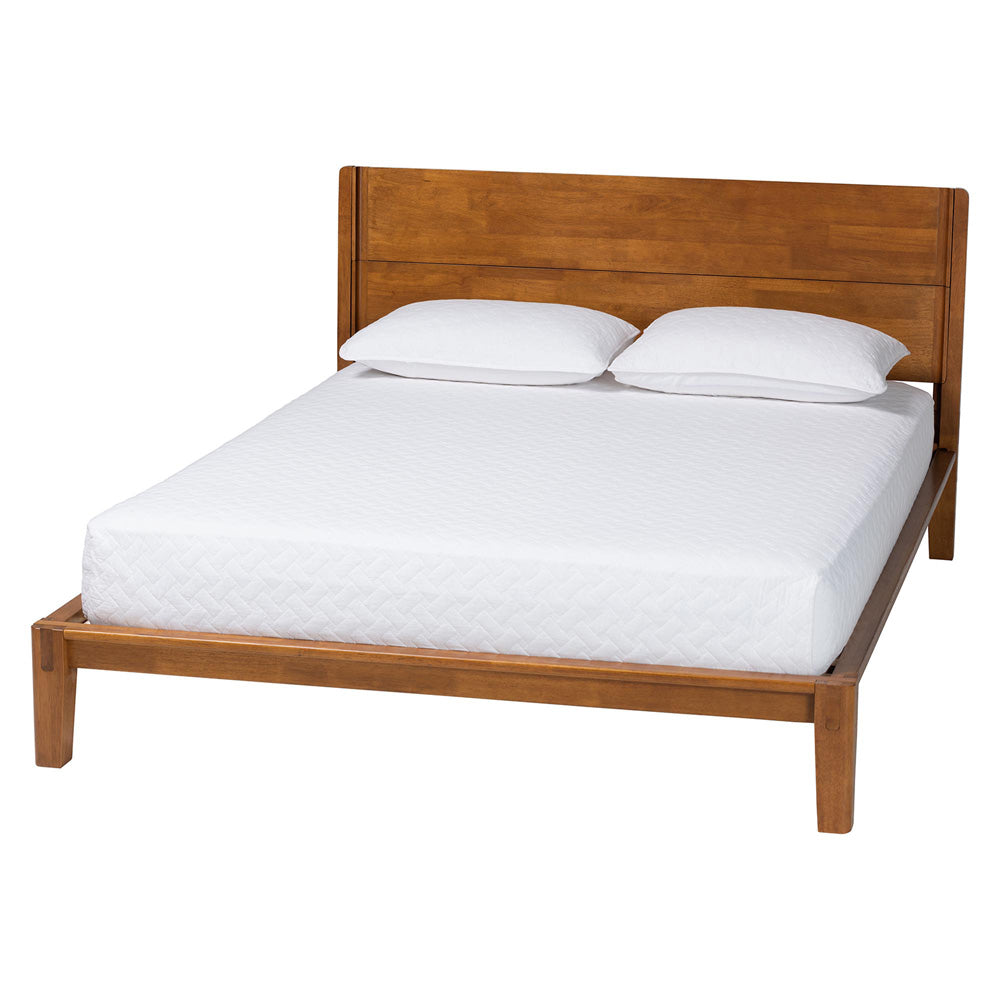 Baxton Studio - Aldith Queen Size Bed in Walnut Brown - BBT61232-Tooless-Walnut-Queen view 1