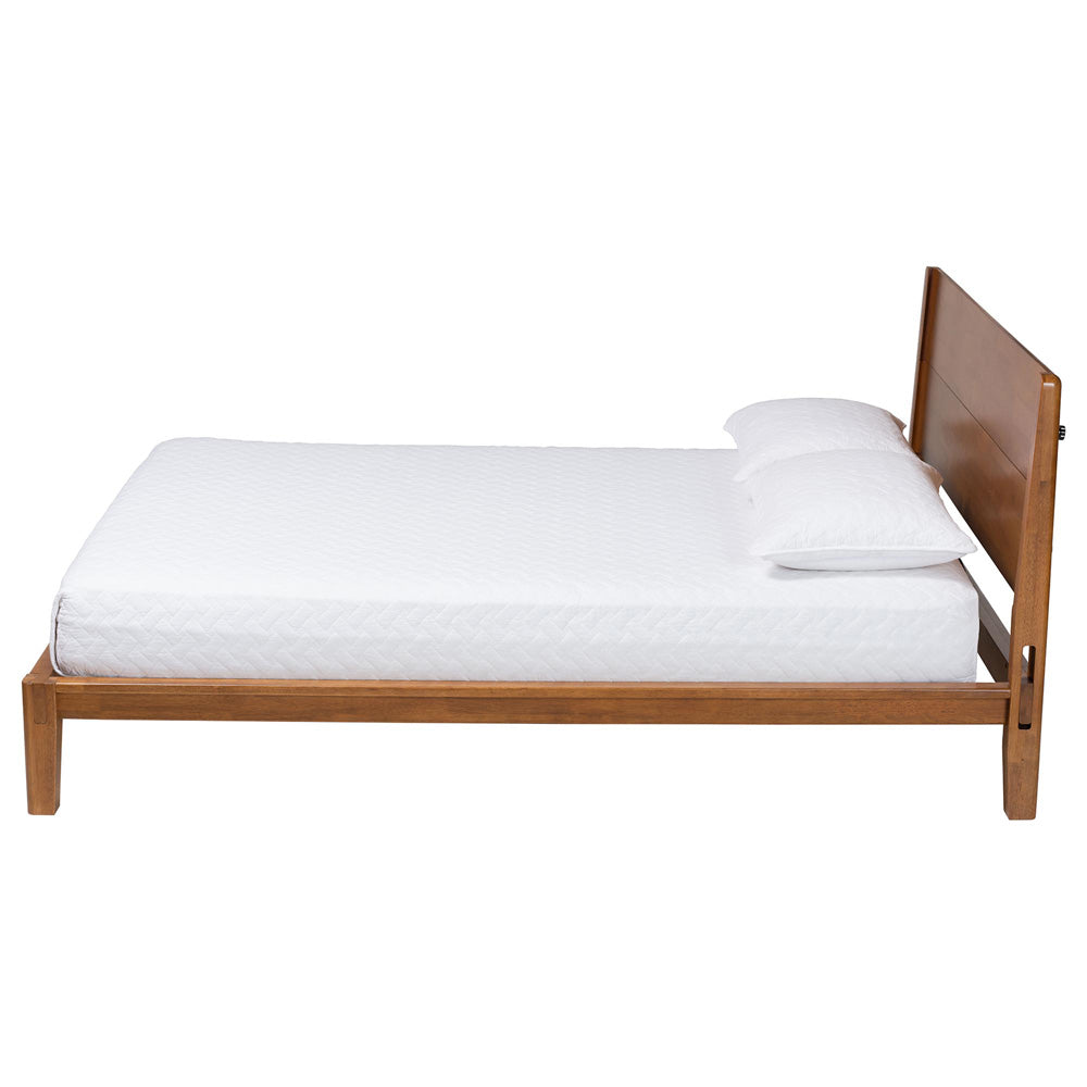Baxton Studio - Aldith Queen Size Bed in Walnut Brown - BBT61232-Tooless-Walnut-Queen view 2