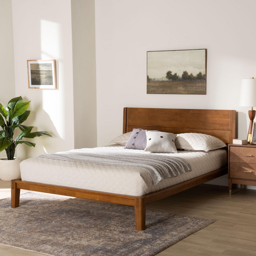 Baxton Studio - Aldith Queen Size Bed in Walnut Brown - BBT61232-Tooless-Walnut-Queen view 7