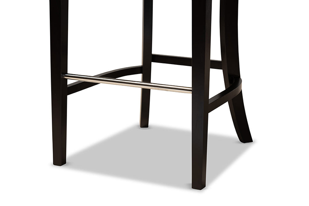 Baxton Studio - Aldon Barstool Set of 2 - BBT5407B-Grey/Wenge-BS view 6
