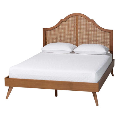 Baxton Studio - Alecia Queen Bed w/ Headboard in Ash Walnut - MG9780-1/9704-Queen view 1