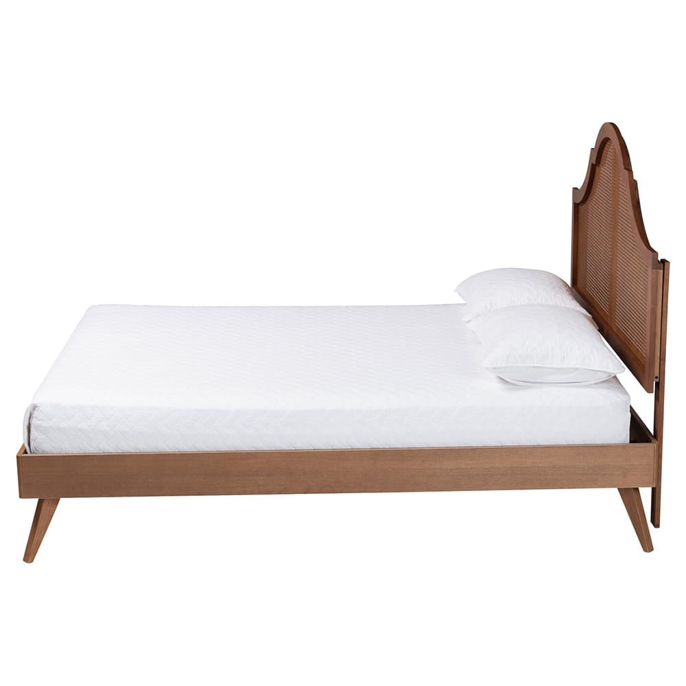 Baxton Studio - Alecia Queen Bed w/ Headboard in Ash Walnut - MG9780-1/9704-Queen view 2