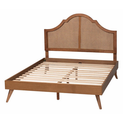 Baxton Studio - Alecia Queen Bed w/ Headboard in Ash Walnut - MG9780-1/9704-Queen view 3