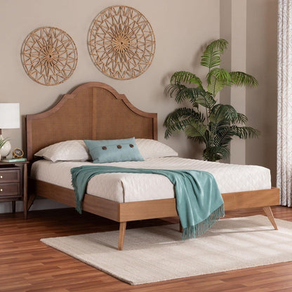 Baxton Studio - Alecia Queen Bed w/ Headboard in Ash Walnut - MG9780-1/9704-Queen view 7