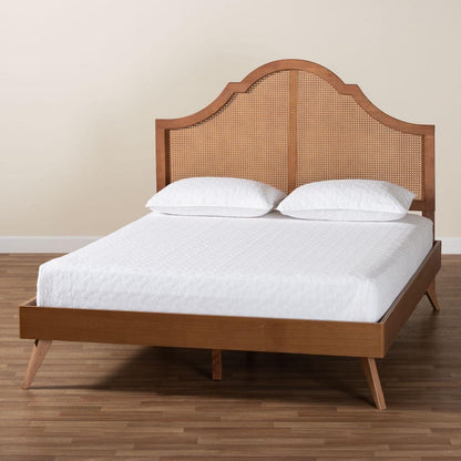 Baxton Studio - Alecia Queen Bed w/ Headboard in Ash Walnut - MG9780-1/9704-Queen view 8