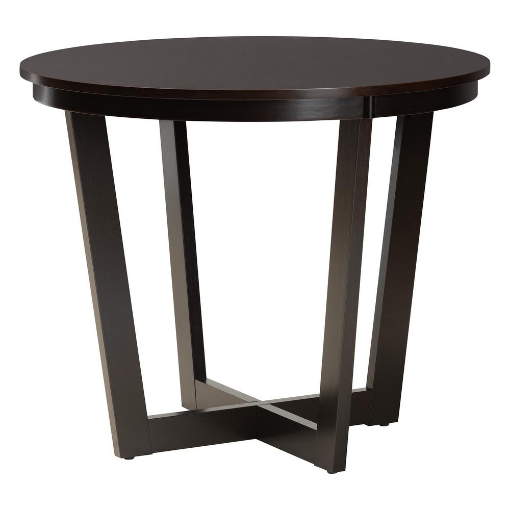 Baxton Studio - Alena Dining Set in Sand/Dark Brown - Jodie-Sand/Dark Brown-5PC Dining Set view 3