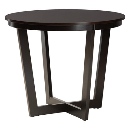 Baxton Studio - Alena Dining Set in Sand/Dark Brown - Jodie-Sand/Dark Brown-5PC Dining Set view 3