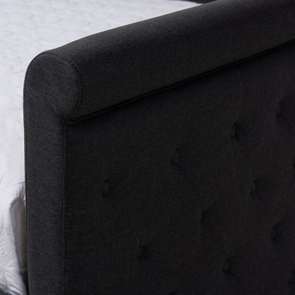 Baxton Studio - Alena Full Size Daybed with Trundle in Dark Grey - CF8825-Dark Grey-Daybed-F/T view 6