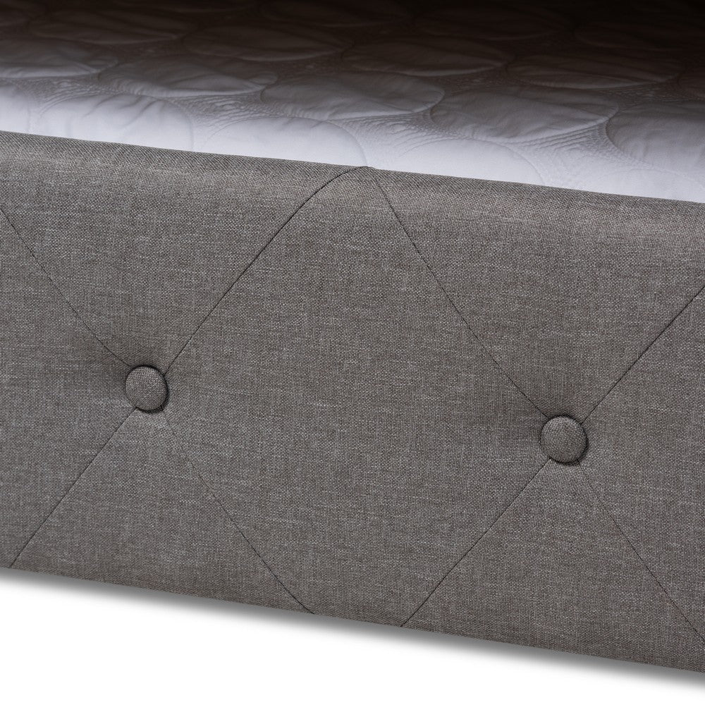 Baxton Studio - Alena Full Size Daybed with Trundle in Grey - CF8825-Grey-Daybed-F/T view 7