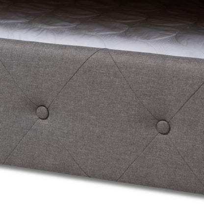 Baxton Studio - Alena Full Size Daybed with Trundle in Grey - CF8825-Grey-Daybed-F/T view 7
