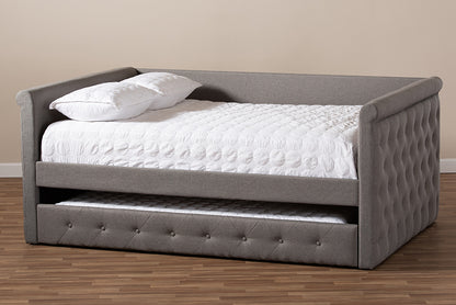Baxton Studio - Alena Full Size Daybed with Trundle in Grey - CF8825-Grey-Daybed-F/T view 10