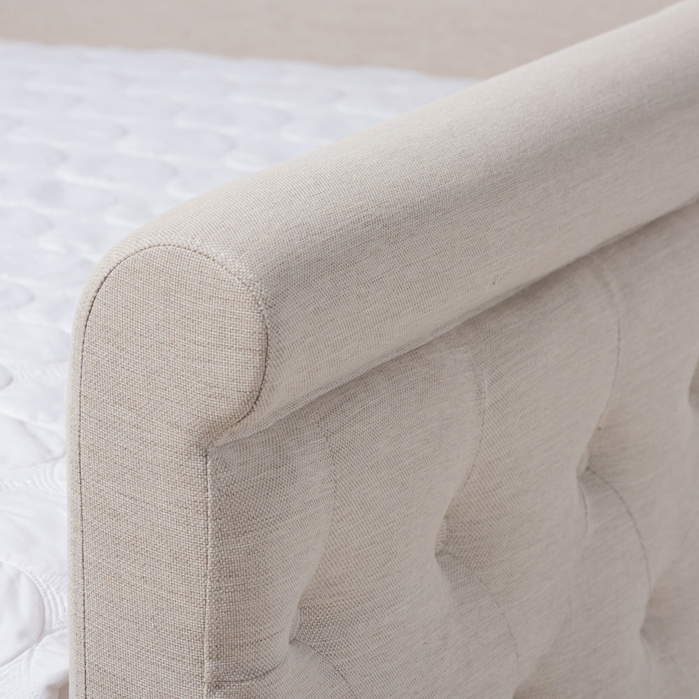 Baxton Studio - Alena Queen Size Daybed with Trundle in Light Beige - CF8825-Light Beige-Daybed-Q/T view 6
