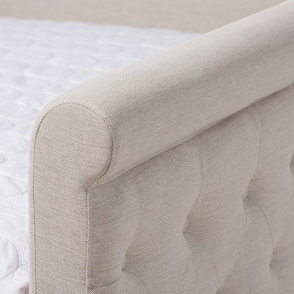 Baxton Studio - Alena Queen Size Daybed with Trundle in Light Beige - CF8825-Light Beige-Daybed-Q/T view 6