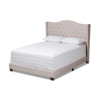 Baxton Studio - Alesha King Size Bed in Beige - Alesha-Beige-King view 1