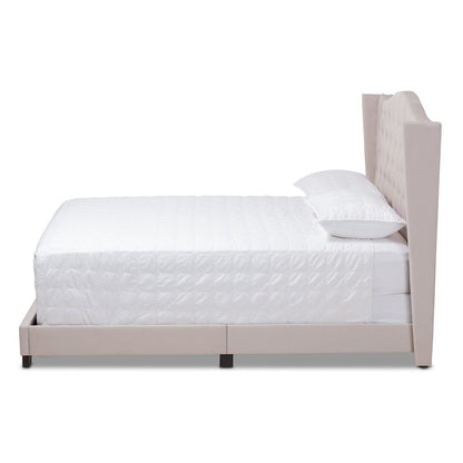 Baxton Studio - Alesha King Size Bed in Beige - Alesha-Beige-King view 2