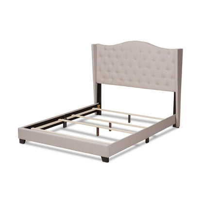 Baxton Studio - Alesha King Size Bed in Beige - Alesha-Beige-King view 3