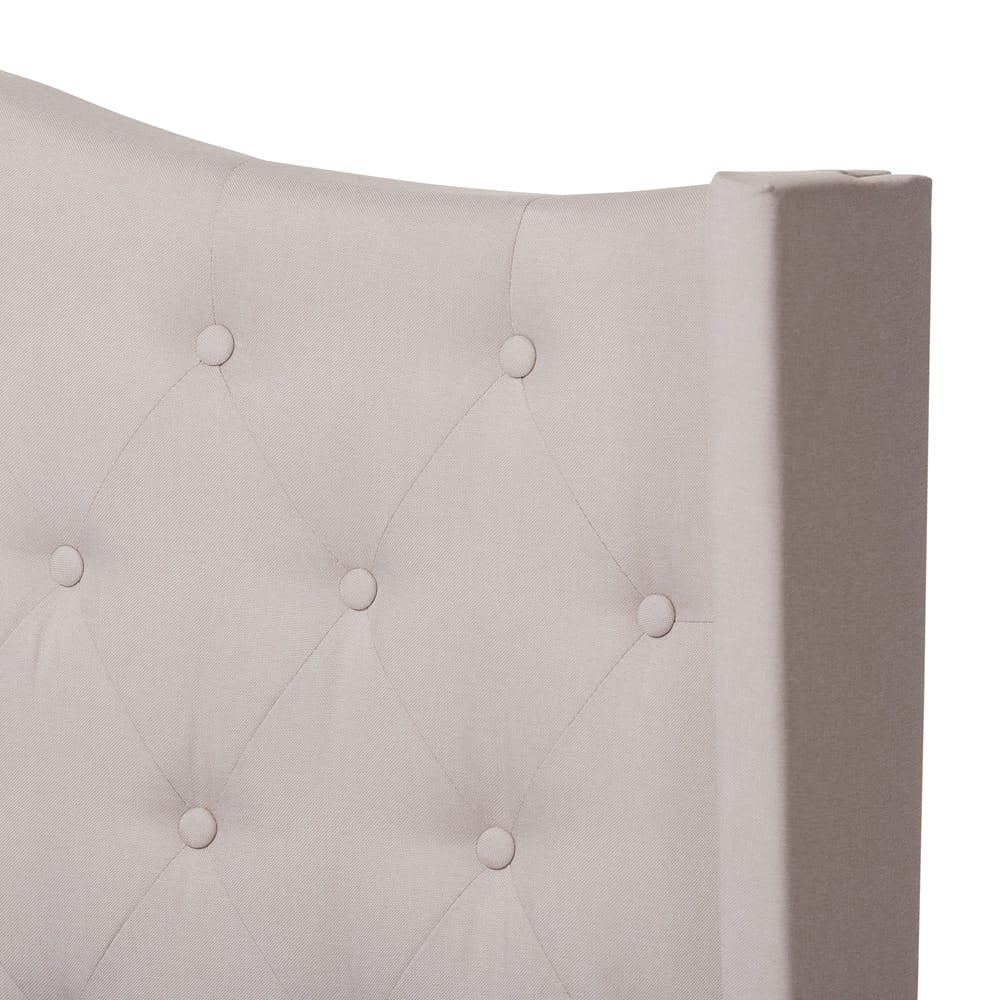 Baxton Studio - Alesha King Size Bed in Beige - Alesha-Beige-King view 4