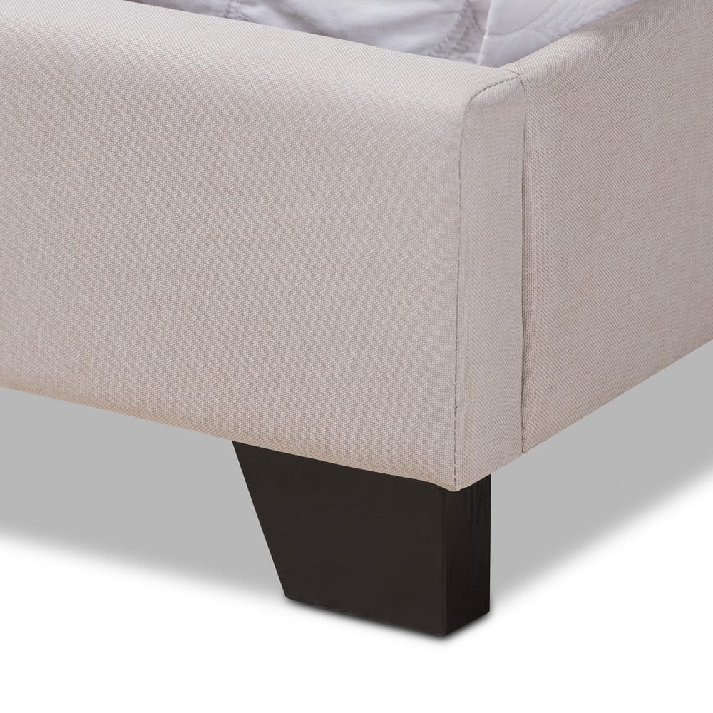 Baxton Studio - Alesha King Size Bed in Beige - Alesha-Beige-King view 5