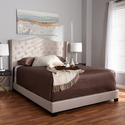 Baxton Studio - Alesha King Size Bed in Beige - Alesha-Beige-King view 6