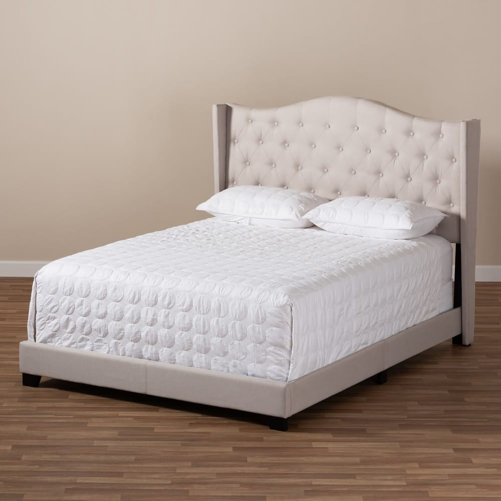Baxton Studio - Alesha King Size Bed in Beige - Alesha-Beige-King view 7