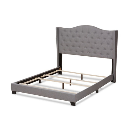 Baxton Studio - Alesha King Size Bed in Grey - Alesha-Grey-King view 3
