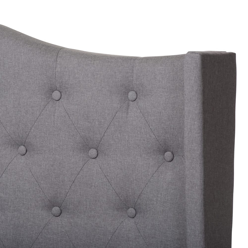 Baxton Studio - Alesha King Size Bed in Grey - Alesha-Grey-King view 4