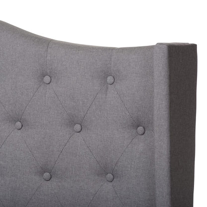 Baxton Studio - Alesha King Size Bed in Grey - Alesha-Grey-King view 4