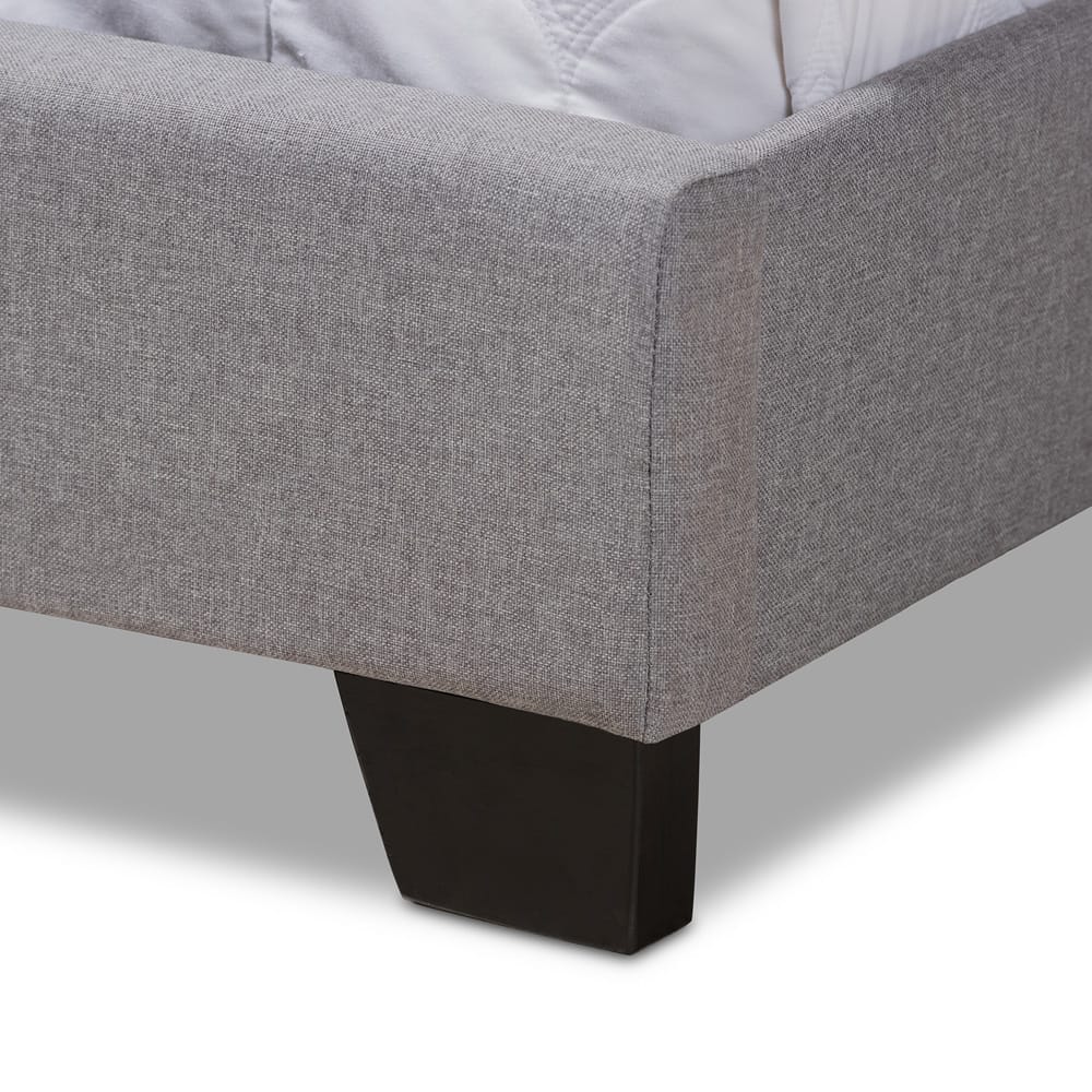 Baxton Studio - Alesha King Size Bed in Grey - Alesha-Grey-King view 5