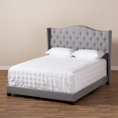Baxton Studio - Alesha King Size Bed in Grey - Alesha-Grey-King view 7