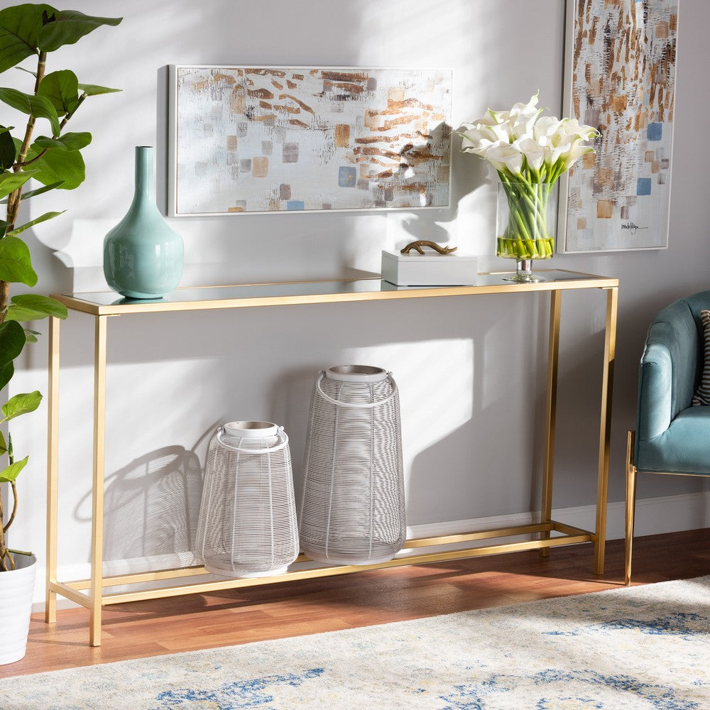 Baxton Studio - Alessa Console Table in Gold - JY20A254-Gold-Console view 6