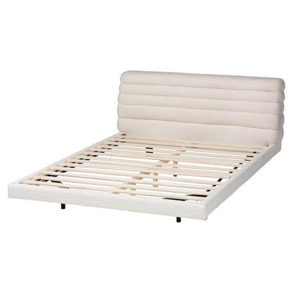 Baxton Studio - Alfie King Size Bed in Cream/Black - BBT61332-Floating Bed-Cream-King view 3