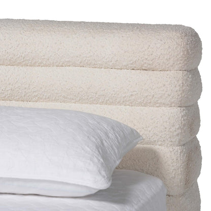 Baxton Studio - Alfie King Size Bed in Cream/Black - BBT61332-Floating Bed-Cream-King view 4