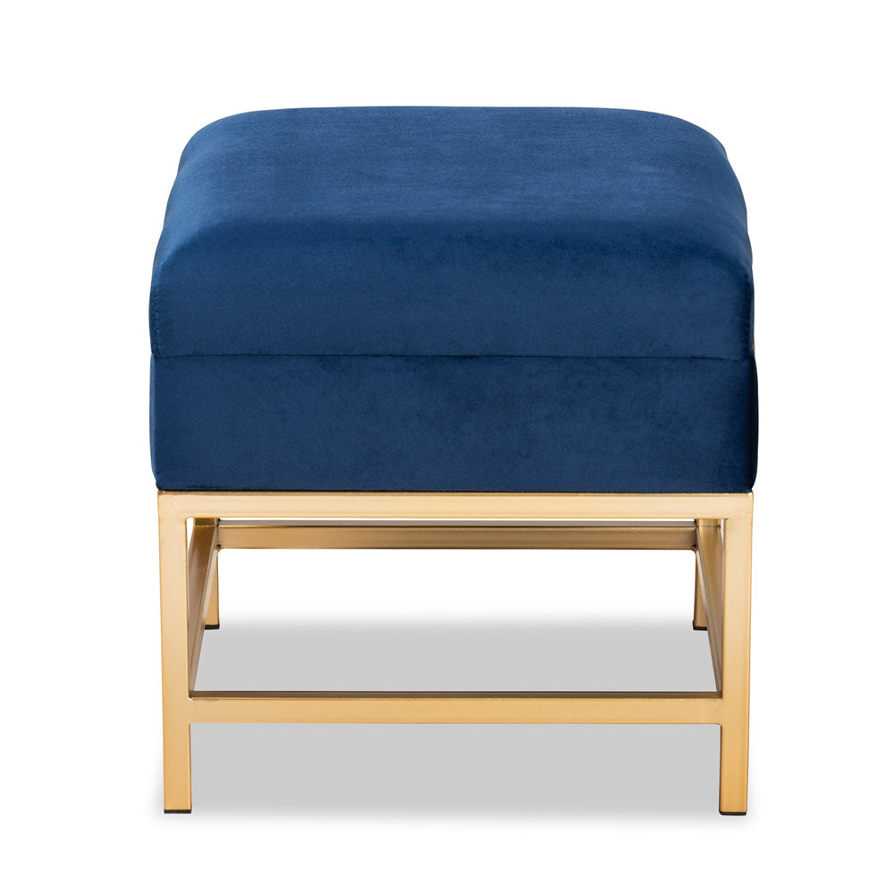 Baxton Studio - Aliana Storage Ottoman in Navy Blue/Gold - JY19B-051S-Navy Blue Velvet/Gold-Otto view 4
