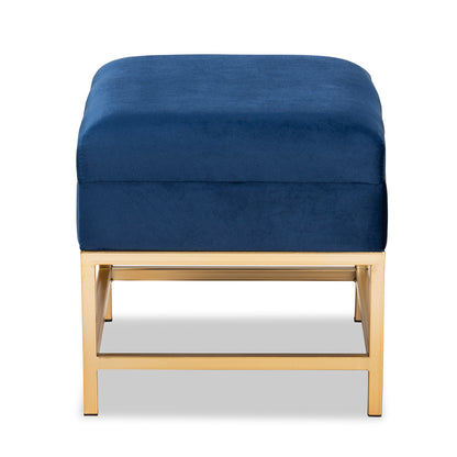 Baxton Studio - Aliana Storage Ottoman in Navy Blue/Gold - JY19B-051S-Navy Blue Velvet/Gold-Otto view 4